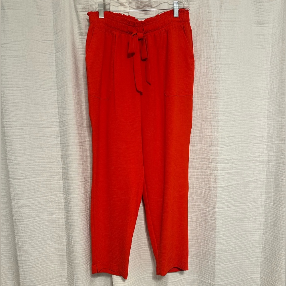 Soho Apparel Vibrant Orange Cropped Pants